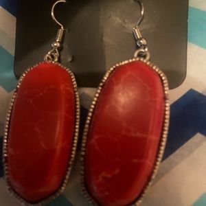 Stunning faux marble Red earrings